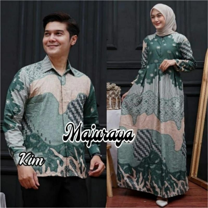 Batik Couple Keluarga Sania ruffle baju Couple keluarga ori ndoro jowi DNT termurah shopee motif bat