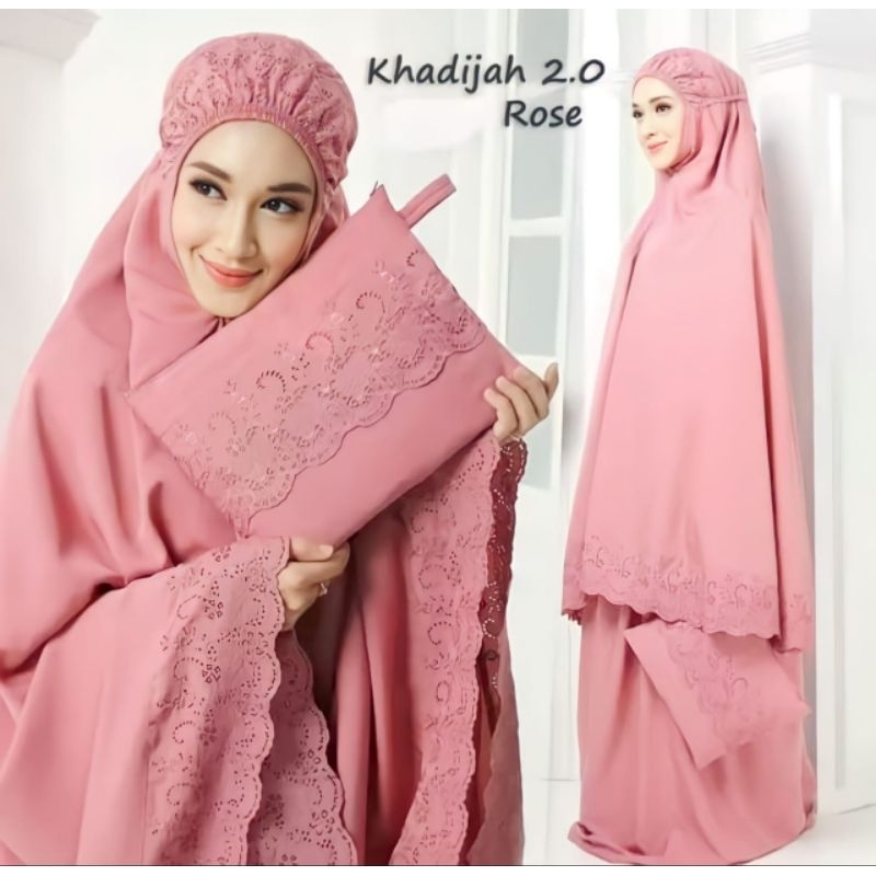 Mukenah Dewasa Siti Khadijah Jumbo Full Bordir // Mukenah Jumbo Bahan Katun Mikro Free Tas Original