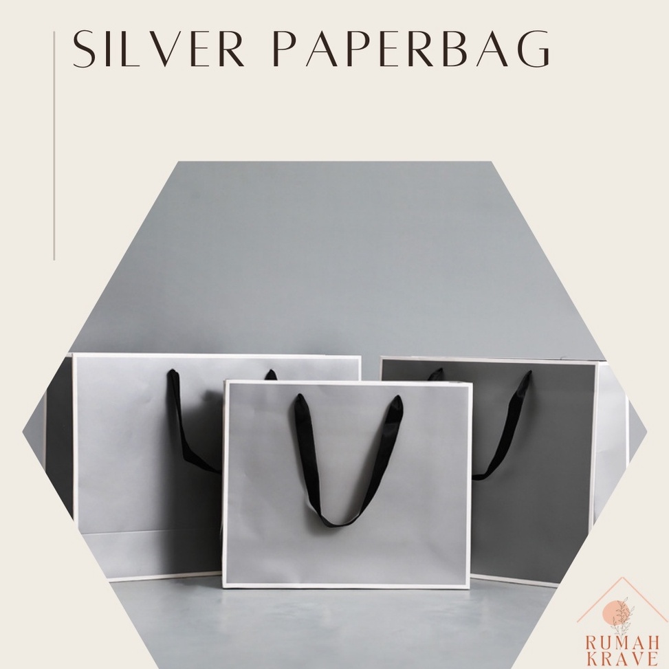 

Memories etched in Souvenirs Your Travel Companion RUMAH KRAVE Silver Paperbag Tas Kado Hadiah Abuabu Putih Premium
