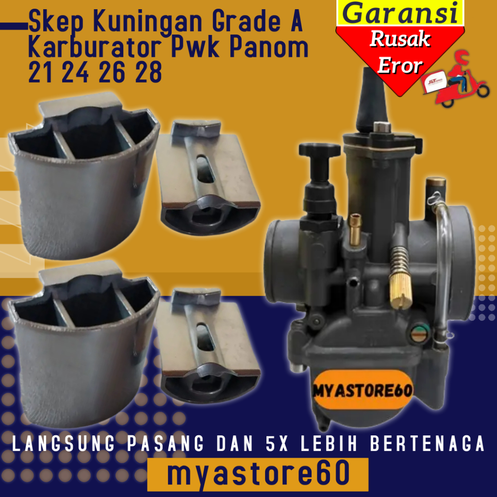 Skep Piston Karburator Karbu PANOM PWK 21 24 26 28  Crom Krum Kuningan Sparepart Daleman Carburator 