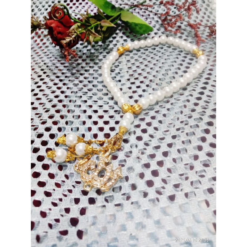 TASBIH MUTIARA PUTIH 33 LAPAL