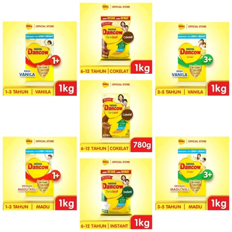 *PROMO* DANCOW 1kg 1+ 3+ Madu & Vanila | DANCOW 1kg Fortigro Instant & Coklat | DANCOW 780gr Fortigr