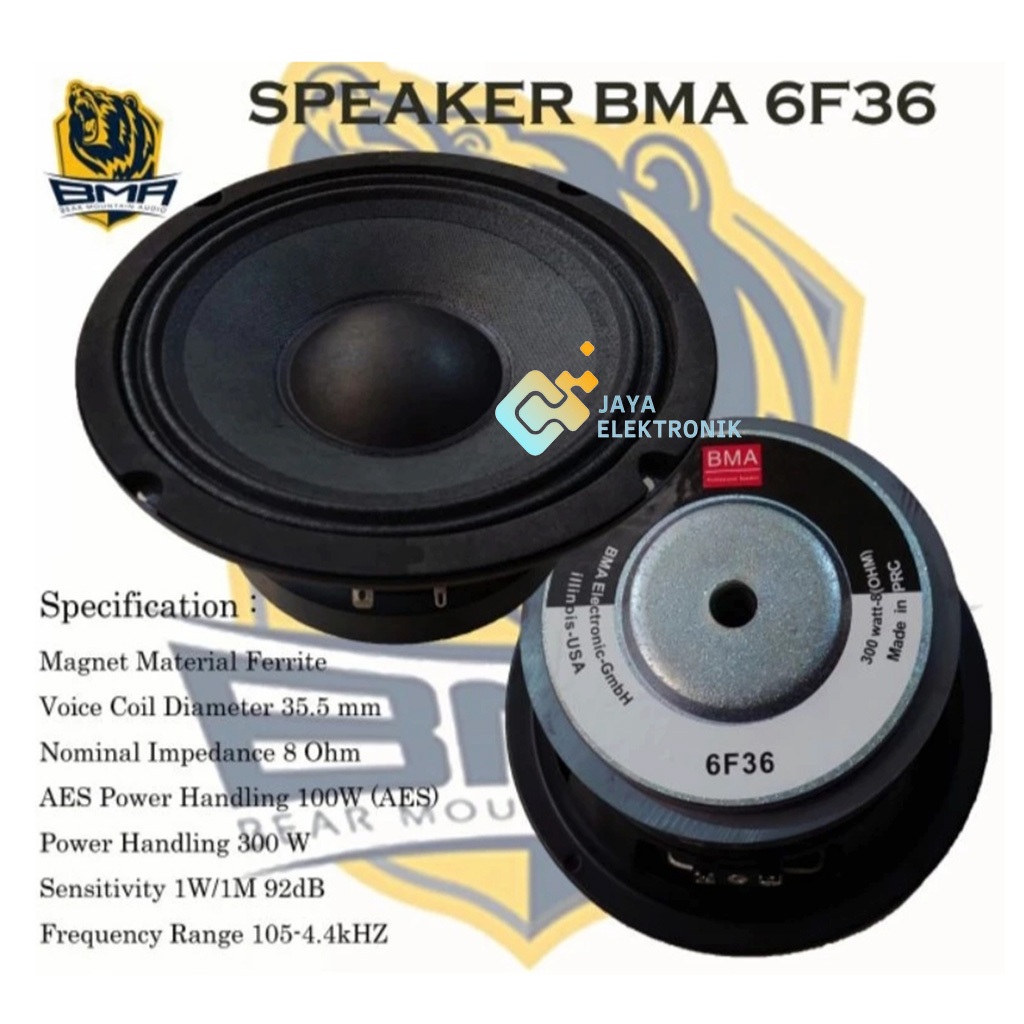 Speaker 6 Inch BMA 6F36 Middle ORIGINAL Spiker BMA 6F36