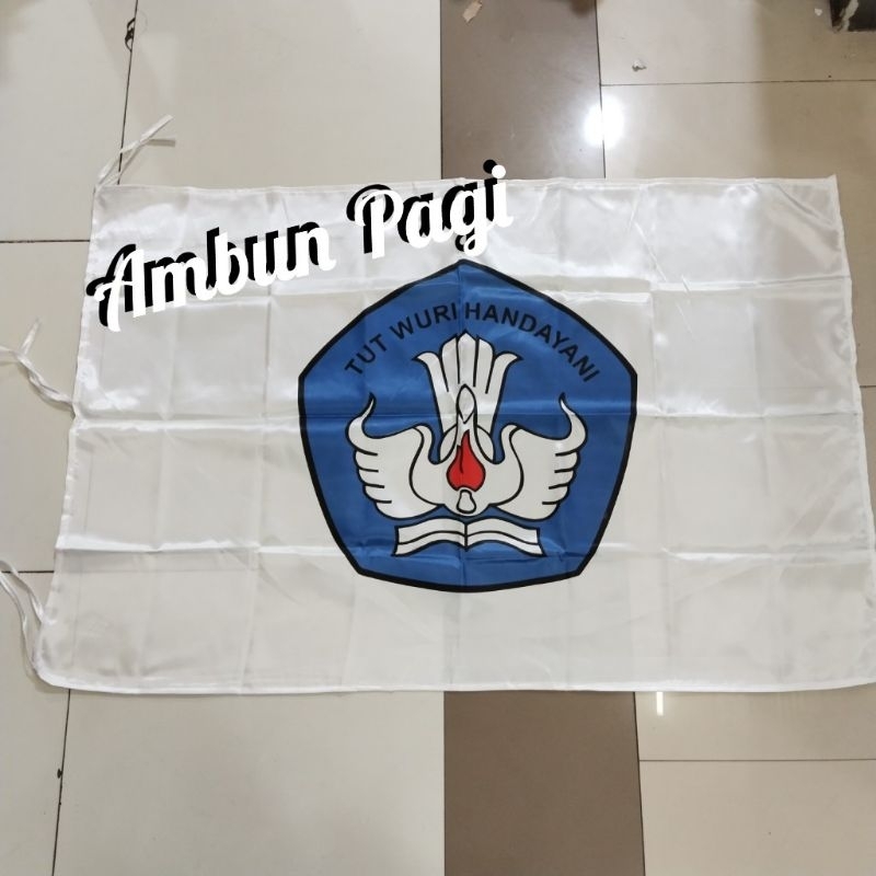 

best seller bendera ruangan bendera sekolah TUT WURI HANDAYANI dasar putih ukuran 90x135 ready stock