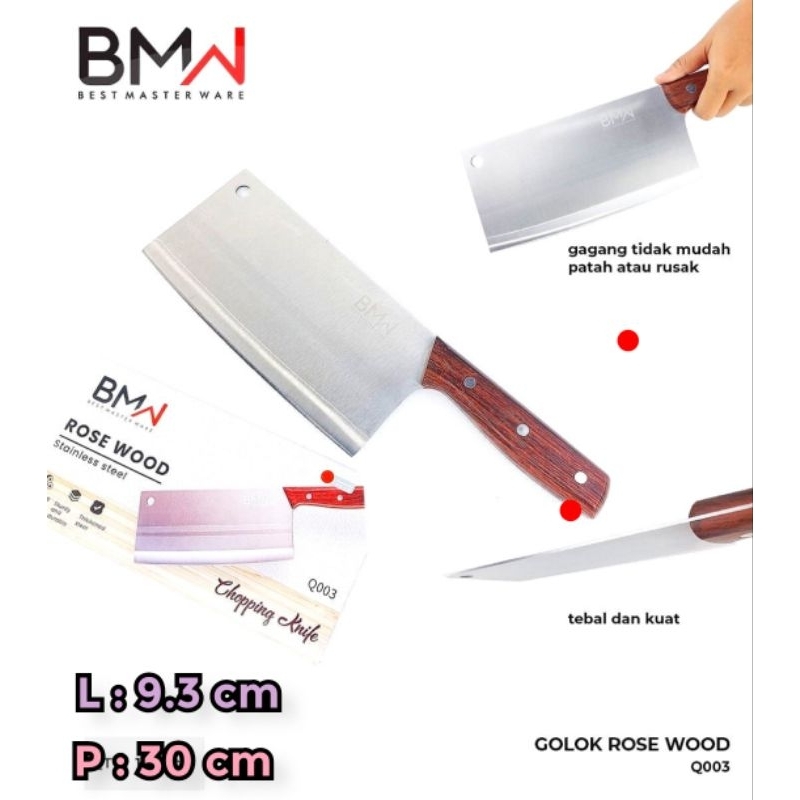 PARANG DAGING / GOLOK DAGING STAINLESS STEEL GAGANG KAYU Q003