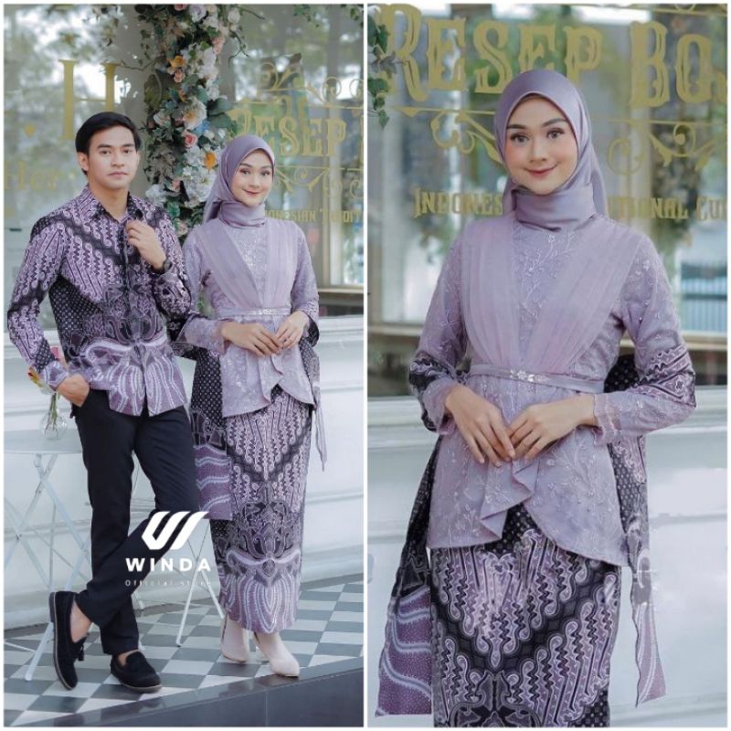 Kebaya Couple Modern Kebaya Wisuda Lamaran Tunangan Batik Brukat Baju Couple Kondangan Terbaru 2022