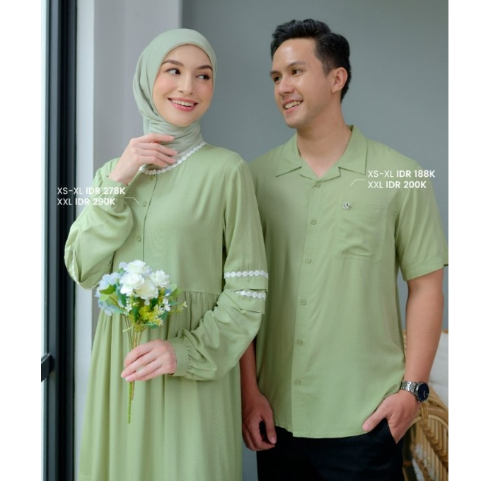 Baju Couple Nibras Gamis Koko Pasangan Polos Keluarga Alya Busy 04