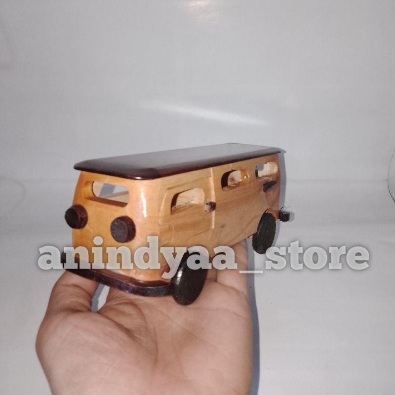 miniatur bus tayo vw combi souvenir klasik hiasan kayu