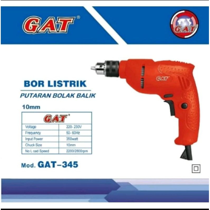 MESIN BOR LISTRIK GAT 10MM 345 / BOR GAT 345 TYPE NEW