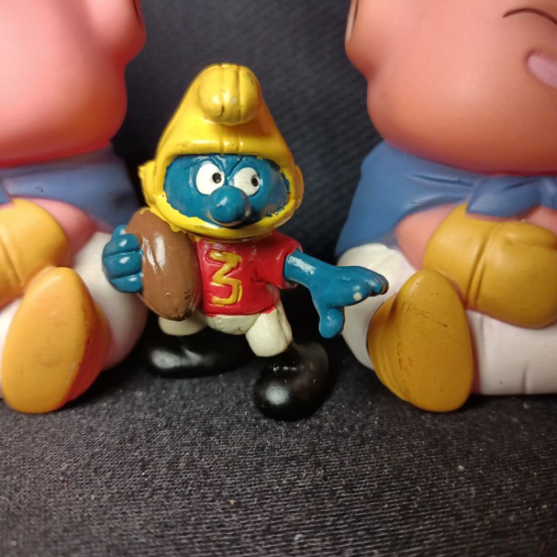 smurf american football vintage figure loose