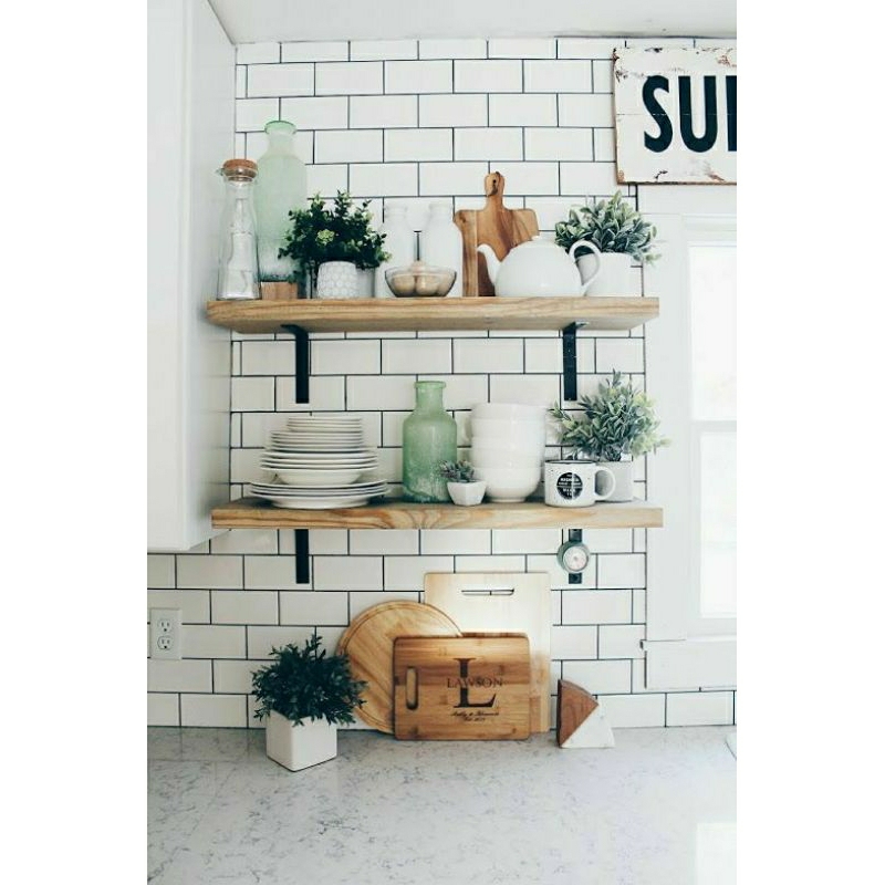 Bracket rak dinding ambalan besi siku plat strip vintage industrial