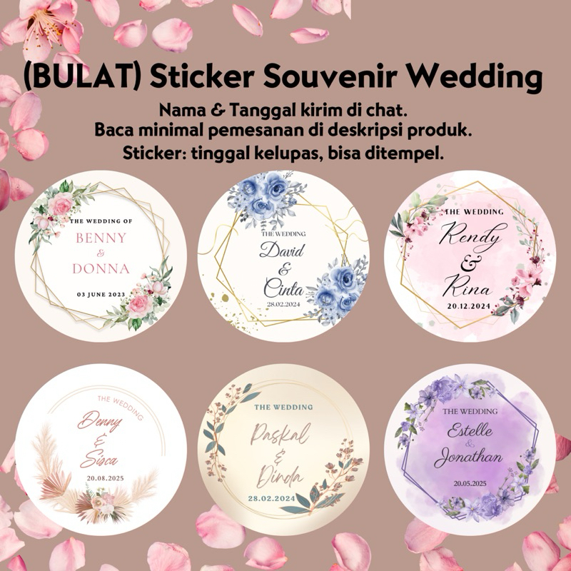 

(CUT BULAT) Sticker Wedding / Sticker Souvenir Wedding / Sticker Souvenir Pernikahan