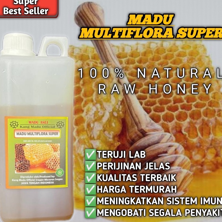 

New Recommended MADU ASLI MURNI MULTIFLORA SUPER PREMIUM 1 Alami Pure Natural Raw Honey Minuman Herbal Premium PROMO CUCI GUDANG BELI ECER HARGA GROSIR