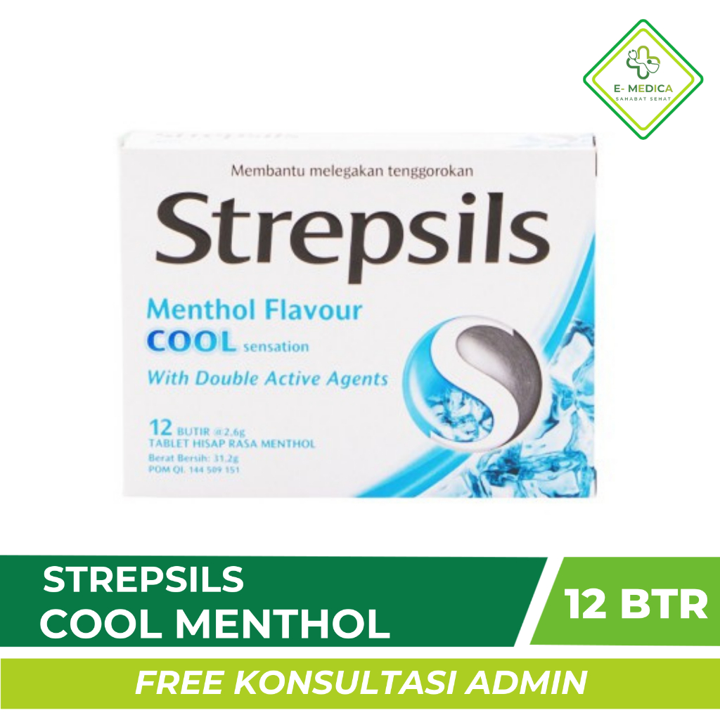 

(12 TAB) Strepsils Cool Menthol - Strepsils Biru - Melegakan Tenggorokan