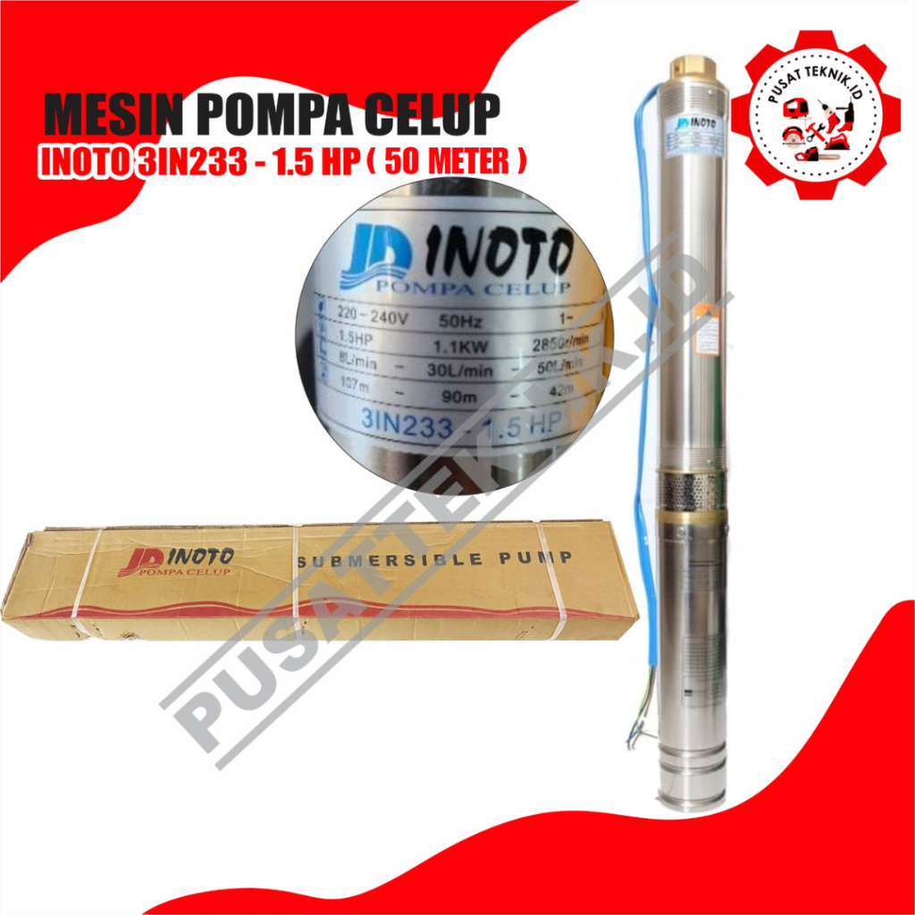 INOTO 3IN233 POMPA SUBMERSIBLE INOTO 3INCH 1.5HP + KABEL 50M