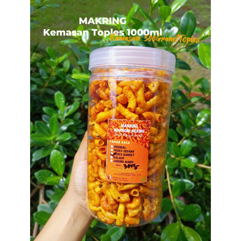 

MAKRING (Makroni Kering Full Bumbu) | Kemasan Toples 1000ml (±300Gram) | Gurih Renyah Enak