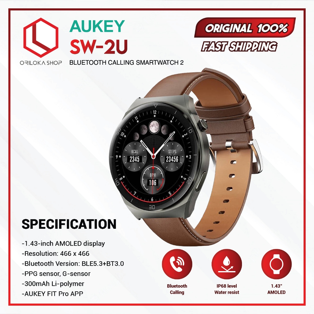 Aukey Smartwatch 2 Ultra SW-2U Bluetooth Call Waterproof  IP68