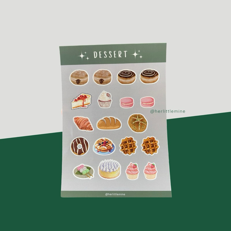 

[HERLITTLEMINE] STICKER FOR JOURNALING. STICKER KISS CUT. EDISI DESSERT.