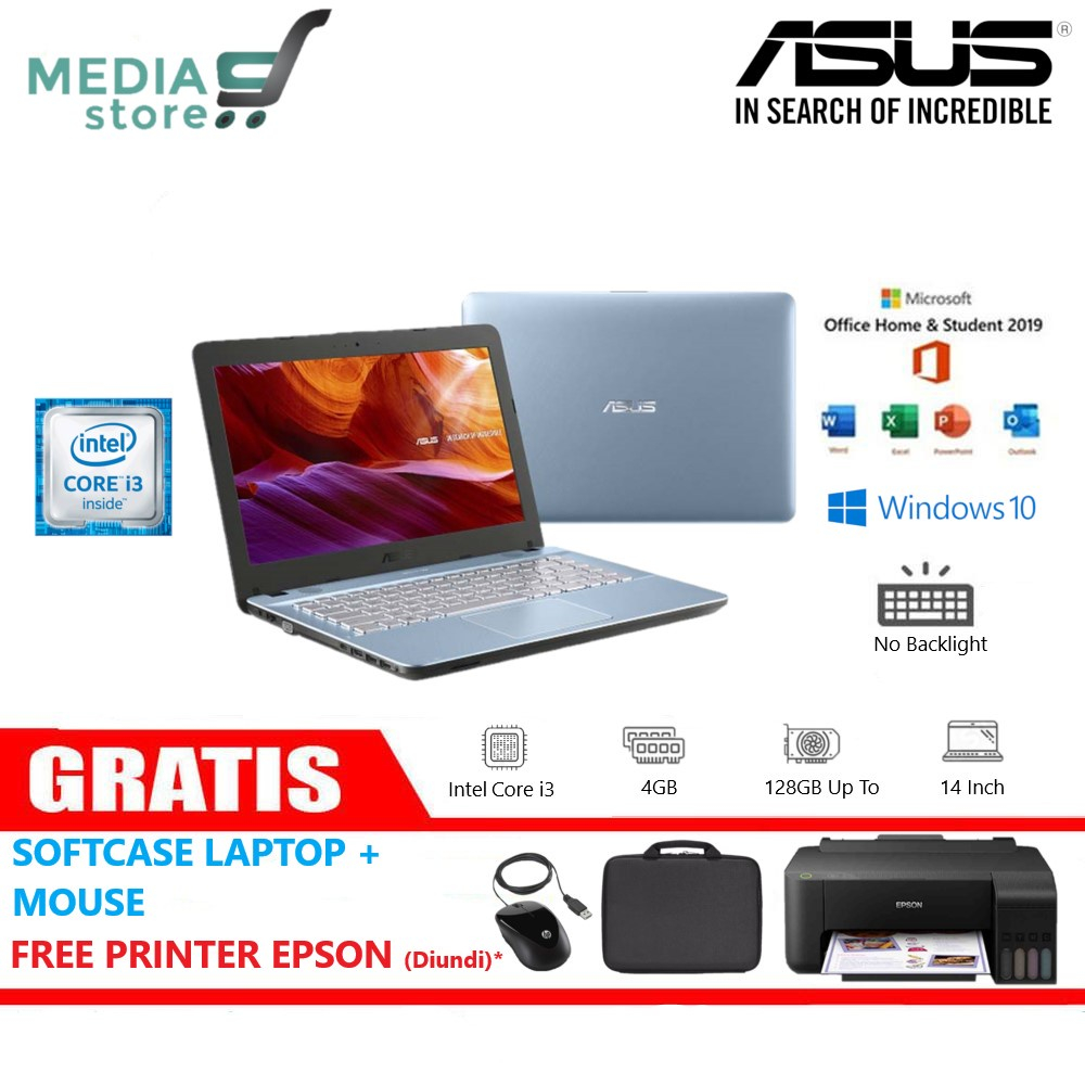 FREE GIFT // LAPTOP ASUS X441U INTEL - CORE i3/ AMD A9 RAM 4GB / SSD 256GB / WINDOWS 10