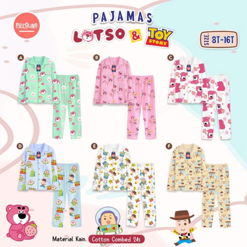 PAJAMAS LOTSO /PAJAMAS ANAK TANGGUNG / BAJU TIDUR ANAK / SET LOTSO PICCOLINO
