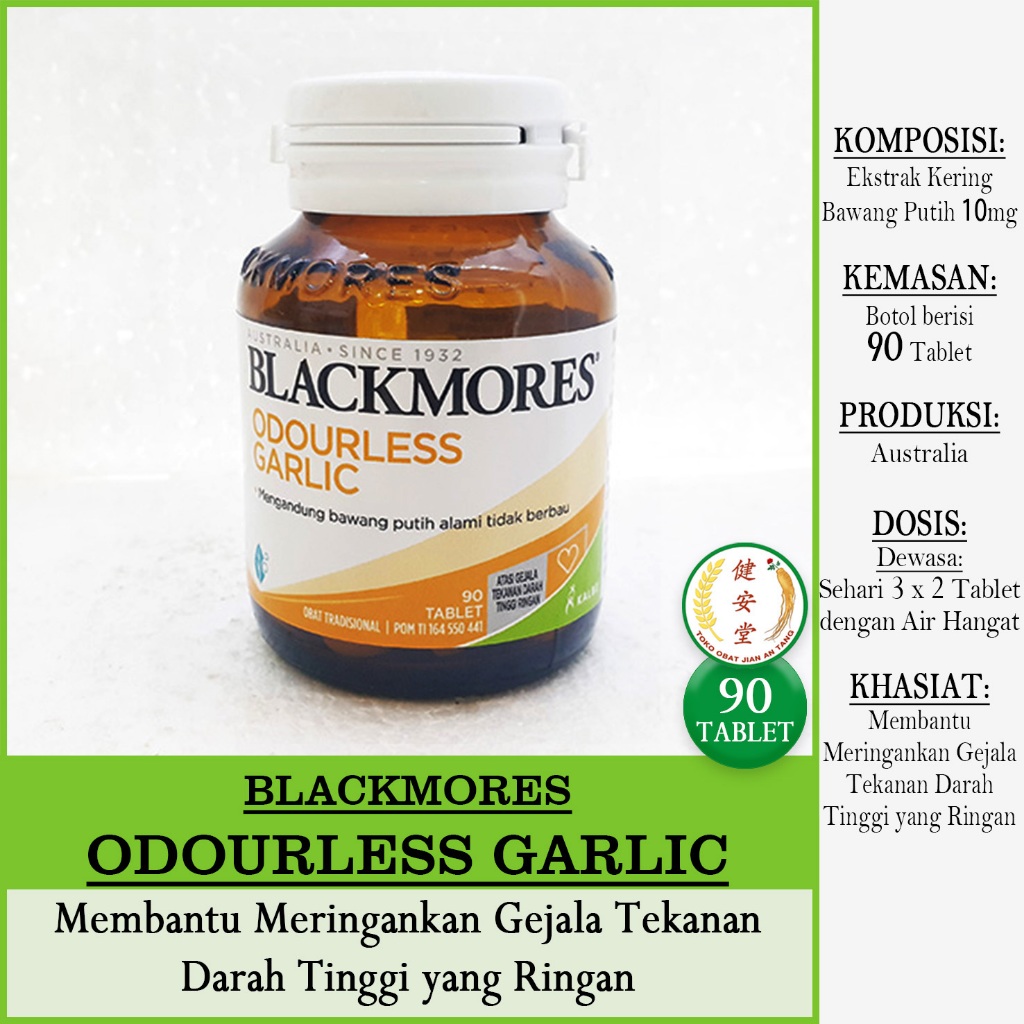 [BlackMores] ODOURLESS GARLIC 90 Tablet u.Tekanan Darah Tinggi