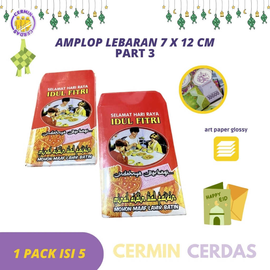 

Part 3 Amplop Lebaran Isi 5 Angpao Idul Fitri Lucu Motif Unik Snack
