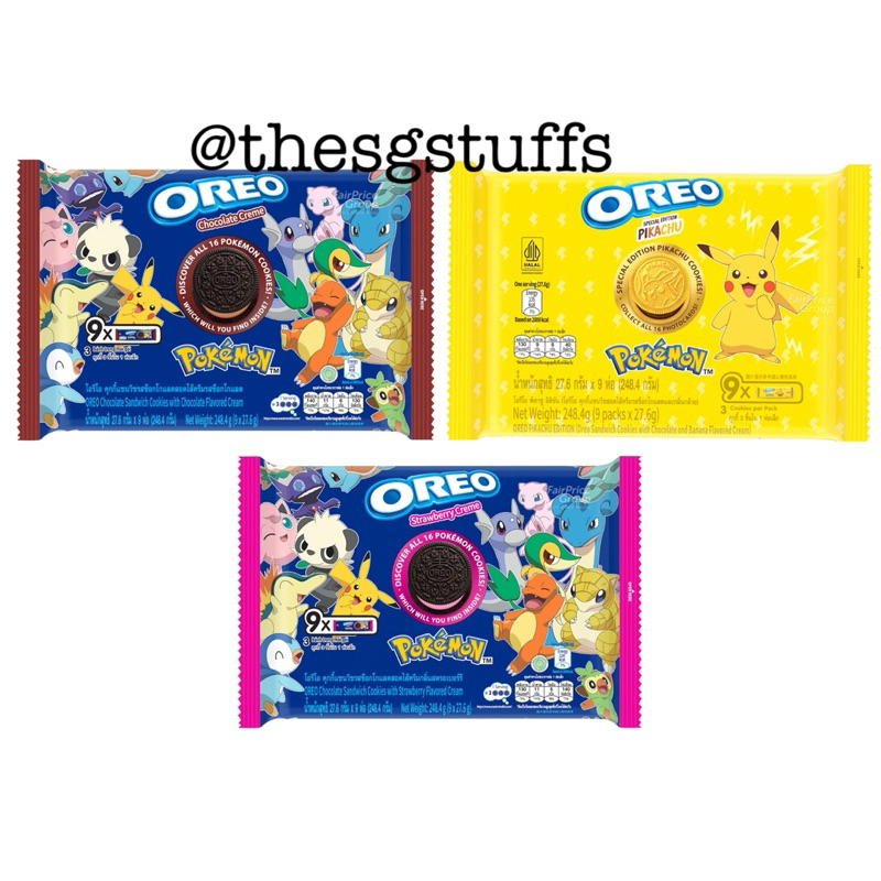 

READY STOCK OREO POKEMON Sandwich Cookie 9x27.6g/wafer biscuit cemilan anak anak pikachu