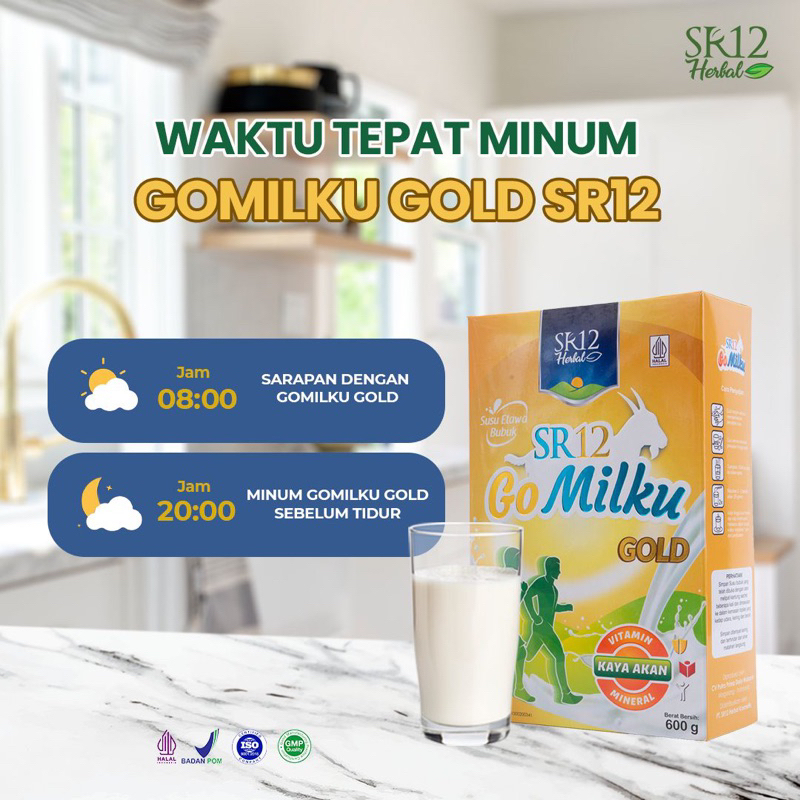 

GOMILKU GOLD SR12 SUSU KAMBING ETAWA PROTEIN VITAMIN MINERAL HALAL BPOM 200 GR