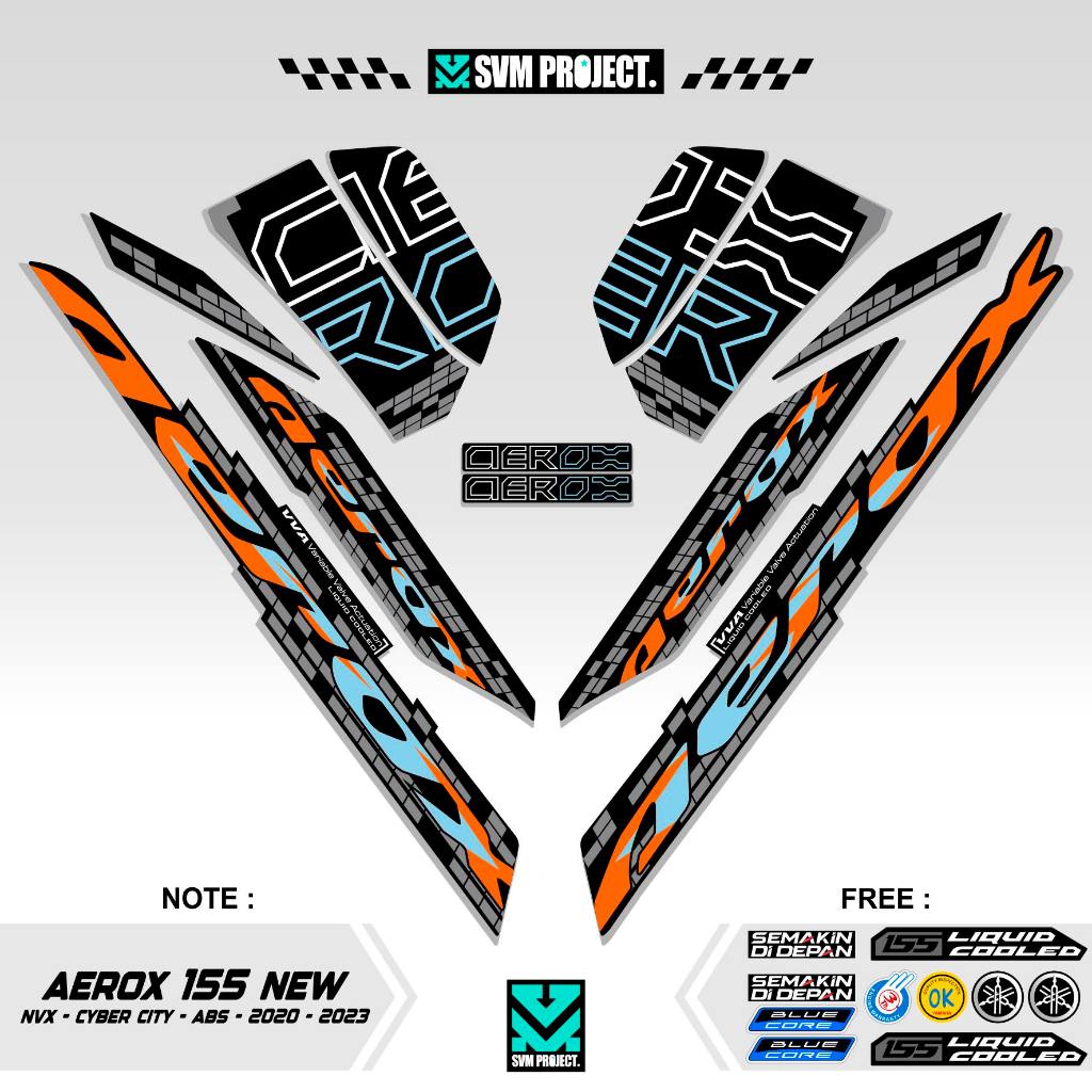 STRIPING AEROX 155 NEW CYBER CITY MOTIF 6 / STIKER AEROX 155 CONNECTED / STICKER AEROX 155 CONNECTED
