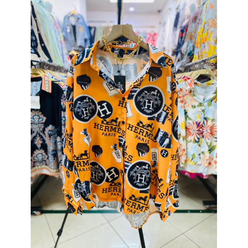 kemeja kattun silk printing motif H