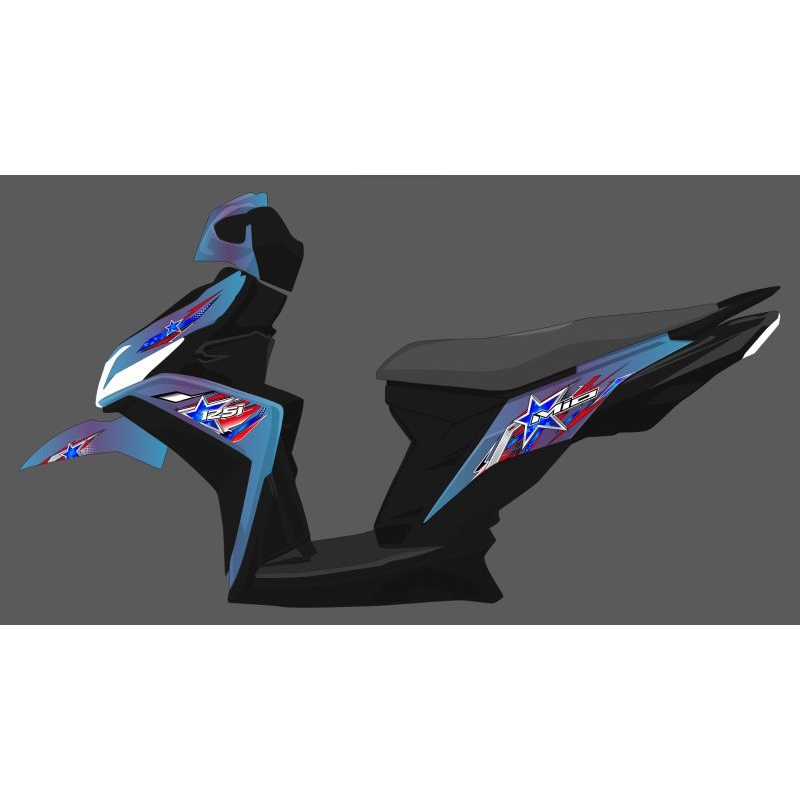 STRIPING STICKER TRANSPARAN MIO M3 CUSTOM DESIGN ARAI