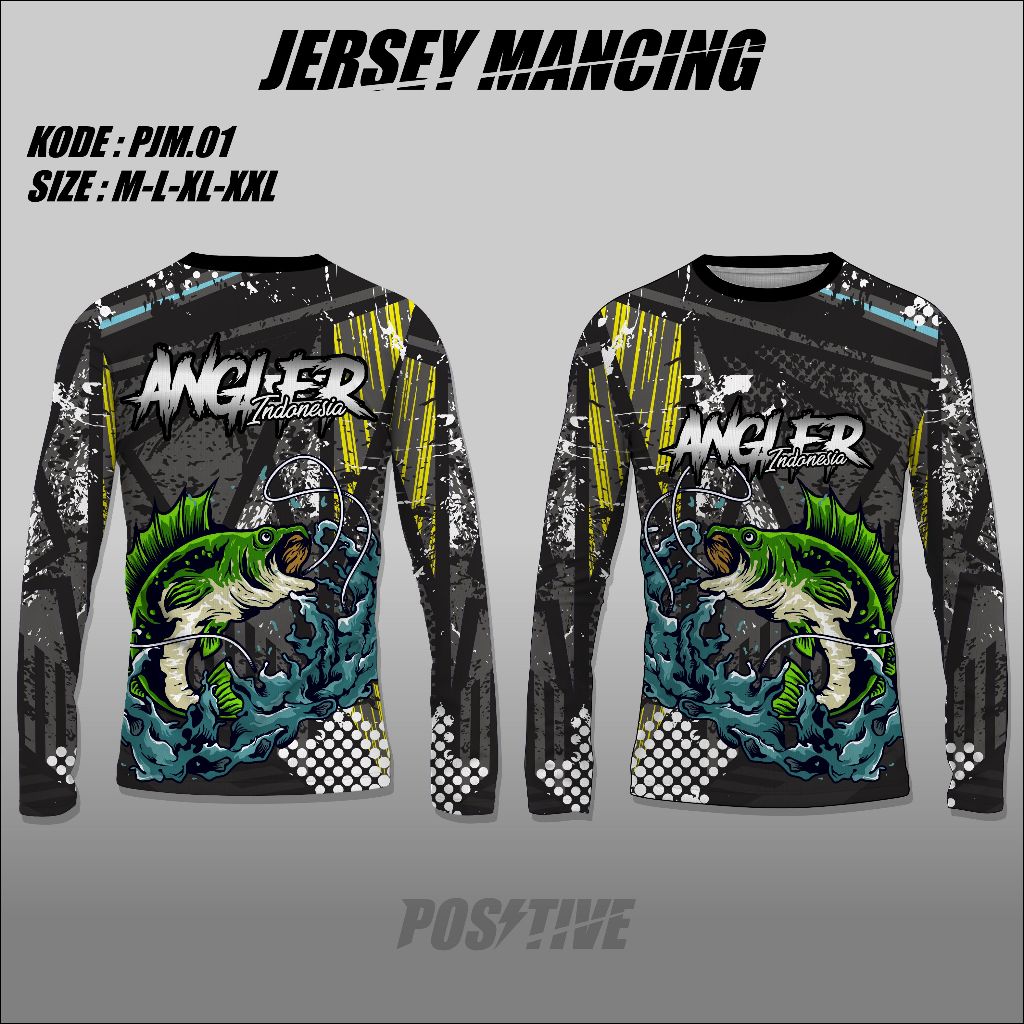 Kaos Jersey Mancing Full Printing - Baju Mancing Mania Lengan Panjang 01