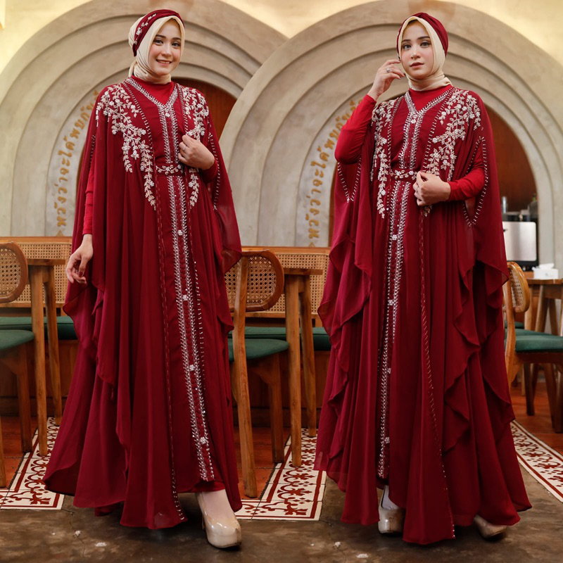 RJ3 Ready Stok Kaftan Gamis GHINA (Free Inner Belt & Turban) Kaftan Lebaran Kaftan Kondangan Kaftan