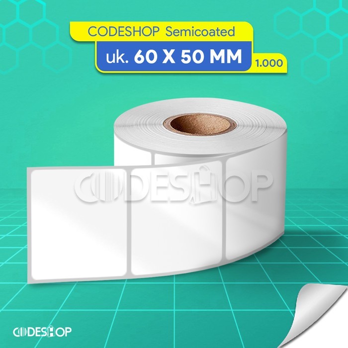 

Label Semicoated 60x50 mm Stiker Printer Barcode Zebra TSC