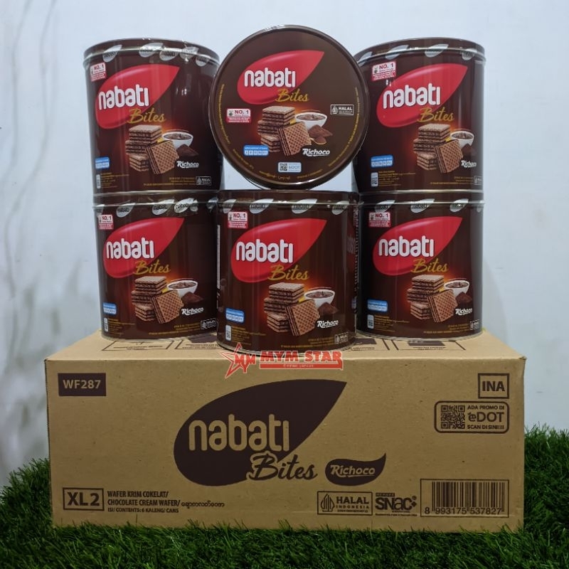 

(1 DUS) Nabati Bites Wafer Cokelat Richoco Kaleng 287g isi 6
