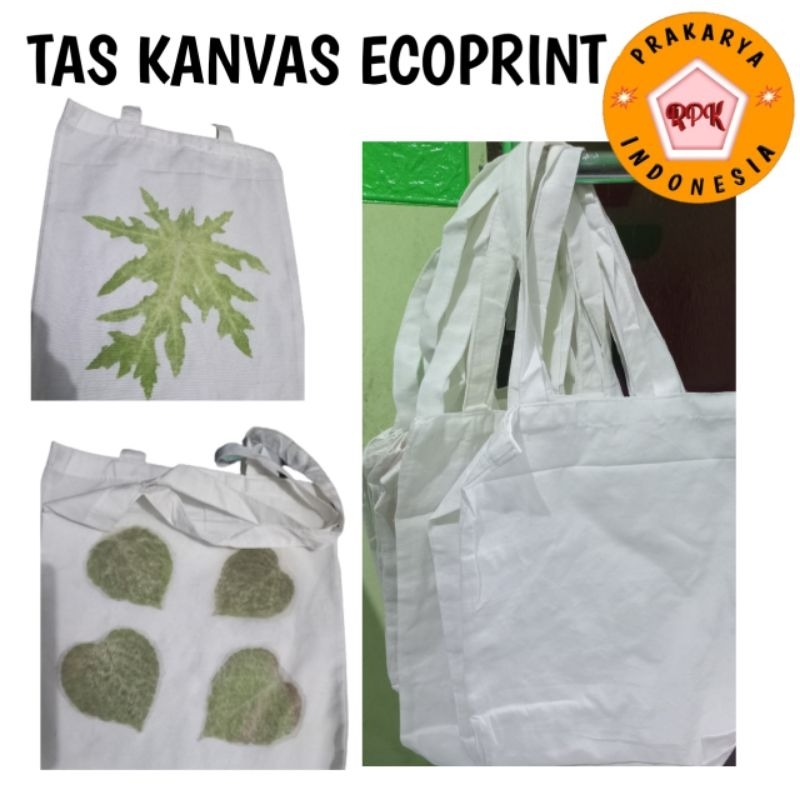 Tas kanvas ecoprint totebag bahan lukis