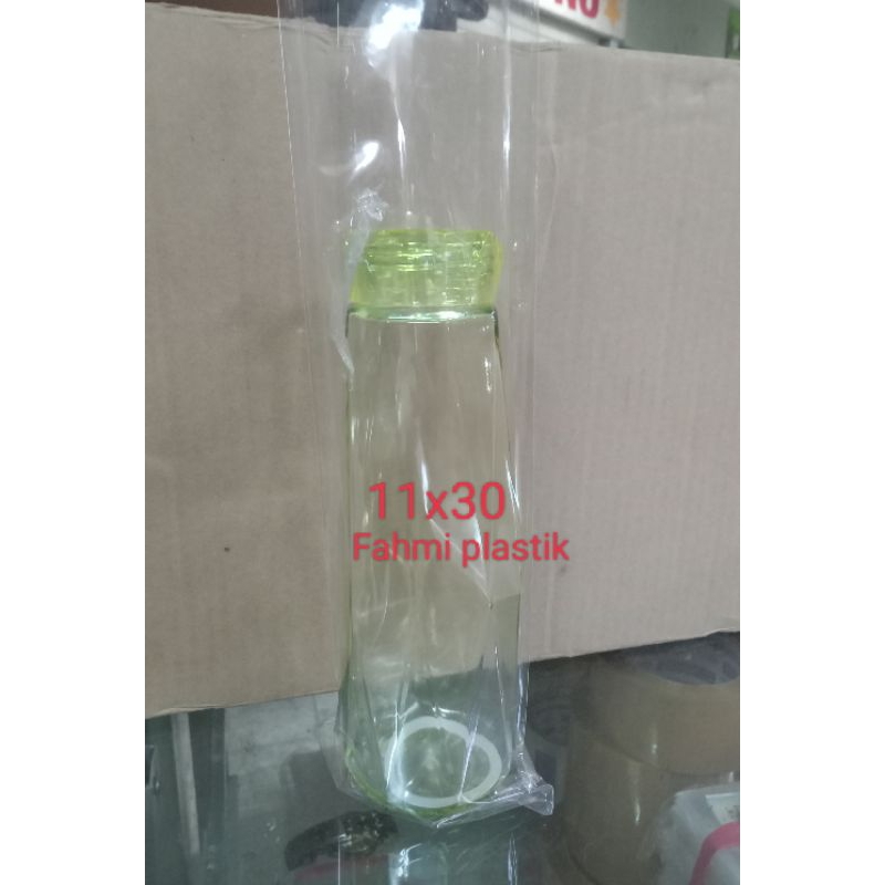 

plastik opp/kaca 11x30bungkus souvenir botolcristal/diamond
