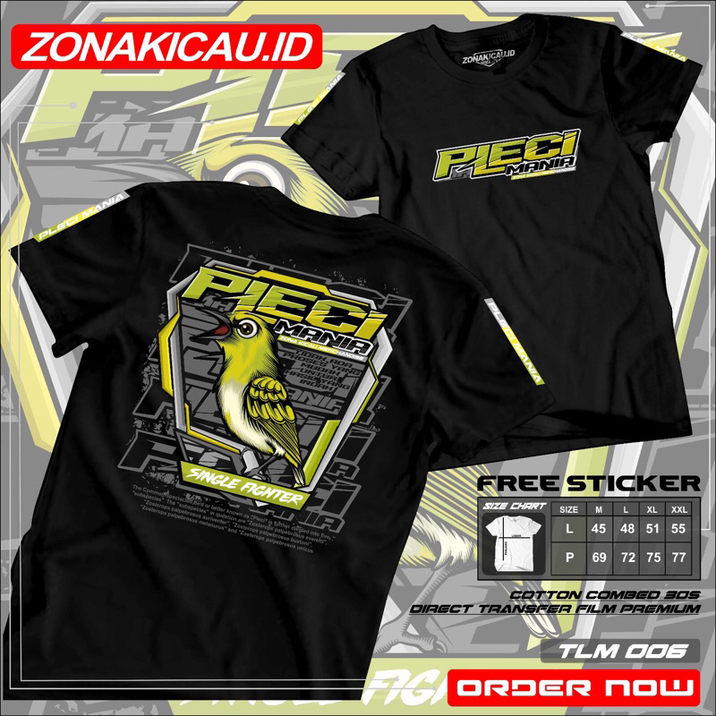 kaos pleci mania TLM006 kaos kicau mania kaos zonakicau.id terbaru
