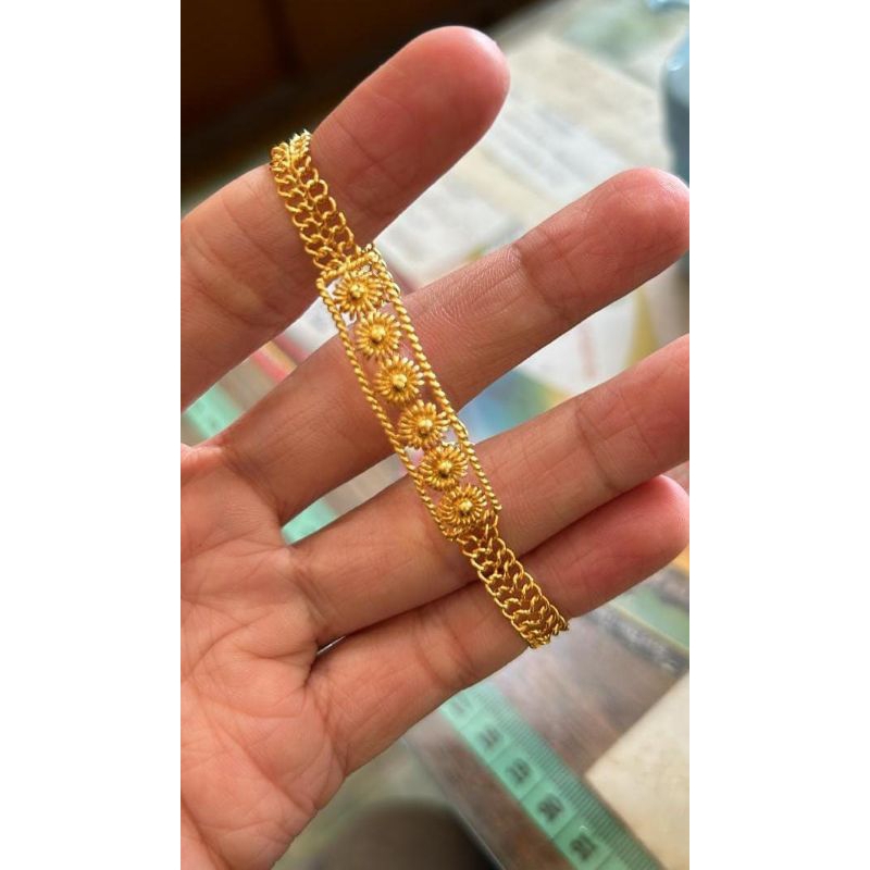 24k gelang emas London kadar 99.99%