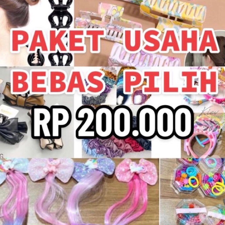 XG34448 PAKET USAHA AKSESORIS RaMBUT WANITA dan ATK LUCU