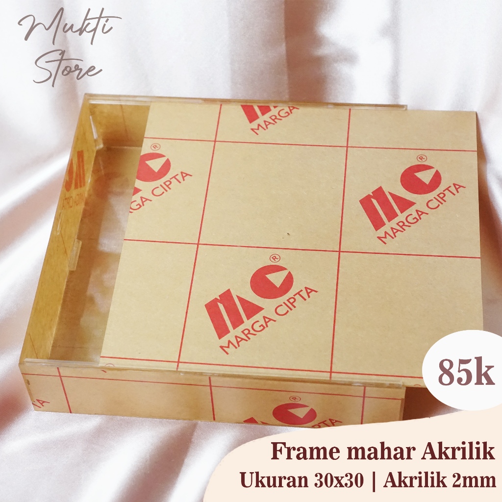 Frame mahar akrlik 30x30  / kotak mahar akrilik / kotak mahar akrilik