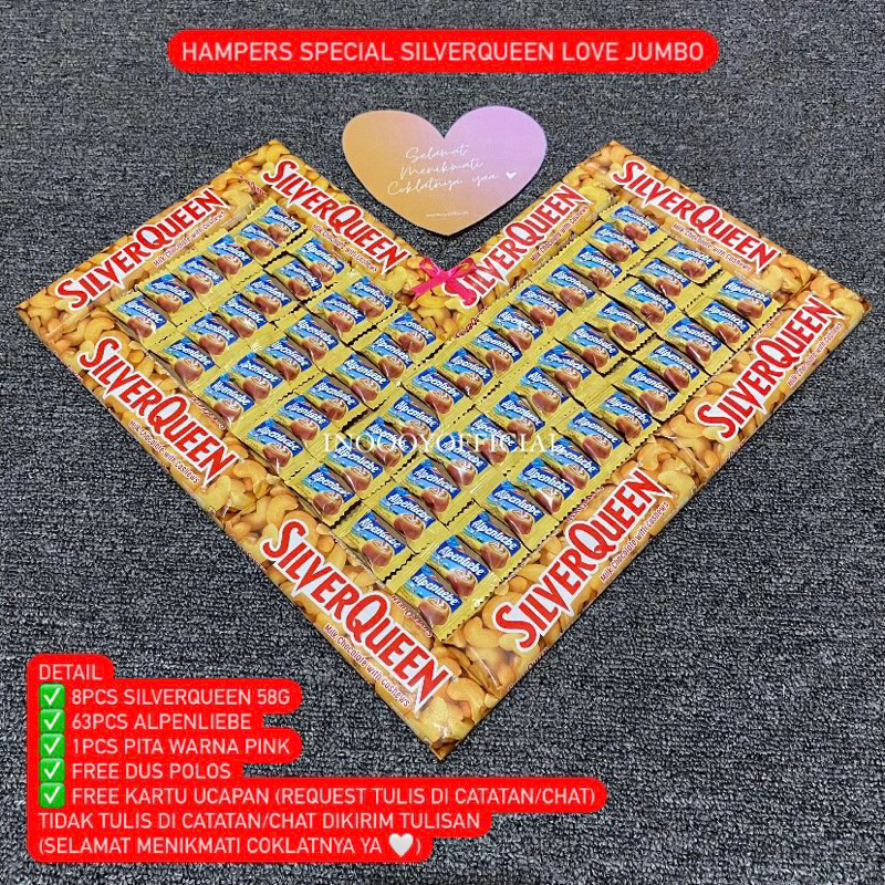 

HAMPERS VALENTINE / COKLAT VALENTINE / HAMPERS COKLAT SILVERQUEEN LOVE JUMBO / HAMPERS COKLAT / HAMPERS SILVERQUEEN / HAMPERS VALENTINE / HAMPERS KADO ULANG TAHUN / HAMPERS ANNIVERSARY
