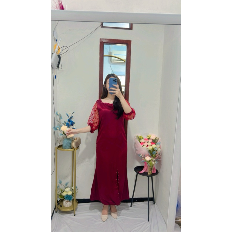 Dress Nagita / Dress velvet /Dress pesta /Dress pesta wanita /Dress Lebaran/Dres