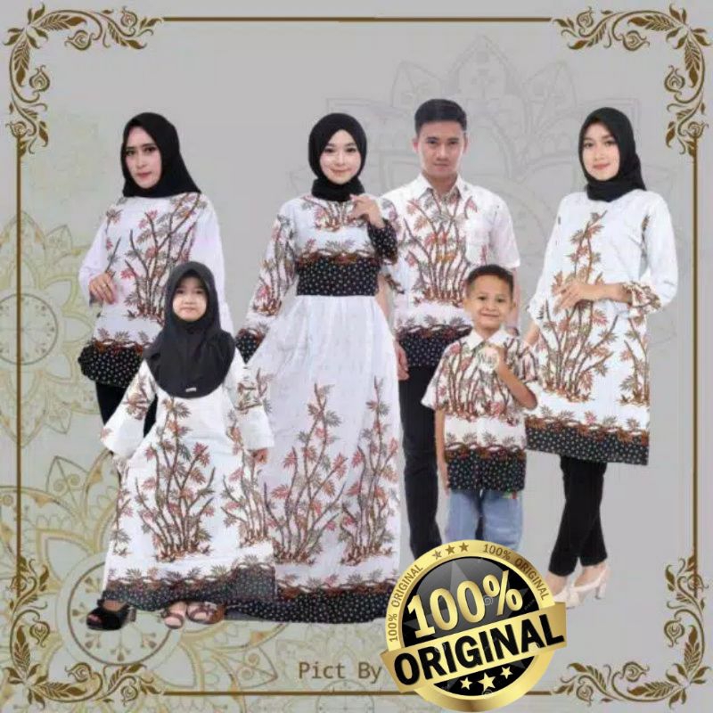 BATIK KELUARGA  KATUN PRIA DAN WANITA AYAH IBU ANAK CEWEK ANAK COWOK KATUN BATIK COPLE FAMILY SARIMB
