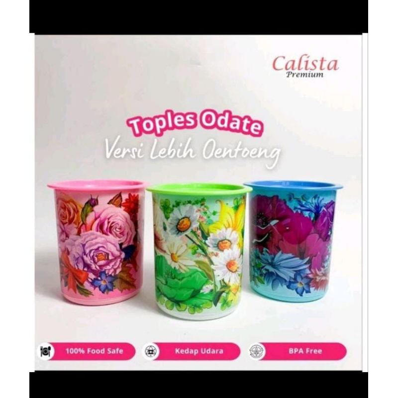 toples Calista odate oentoeng odate bunga 0,6kg toples lebaran sealware