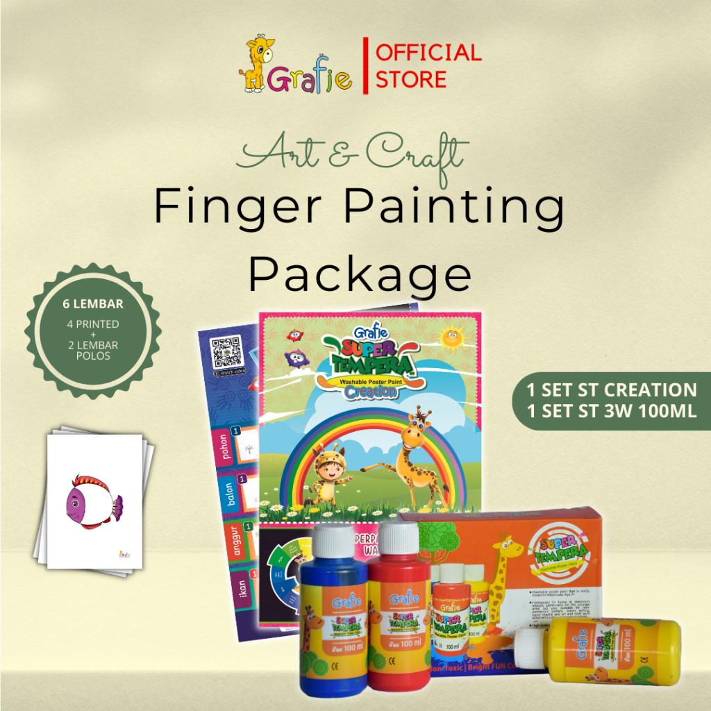 

GRAFIE Paket Melukis Finger Painting 3 Color 100ml