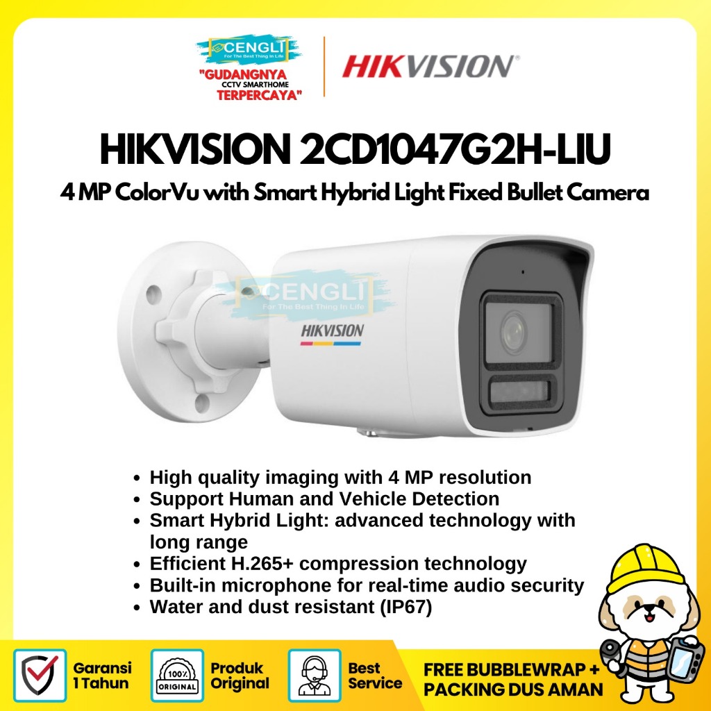 Ipcam Hikvision DS-2CD1047G2H-LIU 4mp Outdoor Colorvu Lite Hybrid