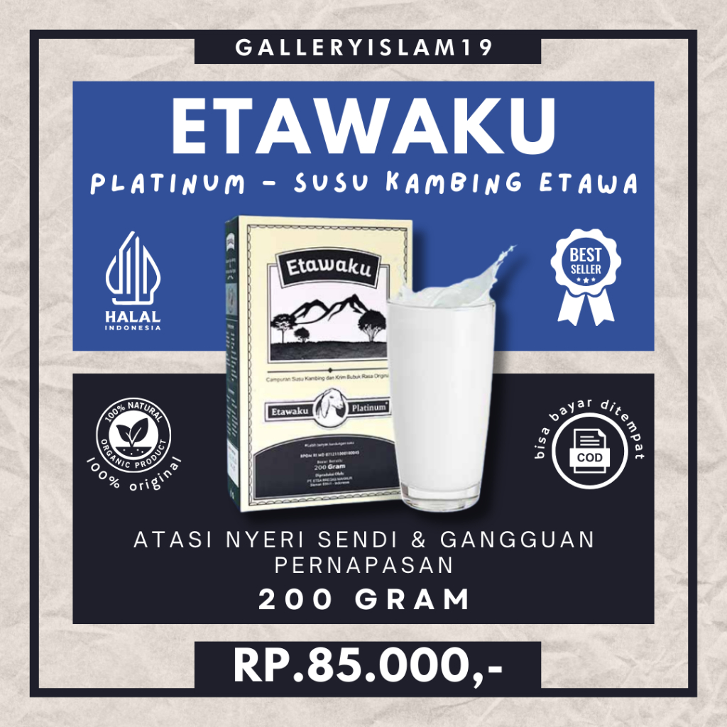 [READY] Etawaku Platinum Susu Kambing Etawa Bubuk 200 gr Goat Milk Powder Box Nyeri Sendi Pernapasan
