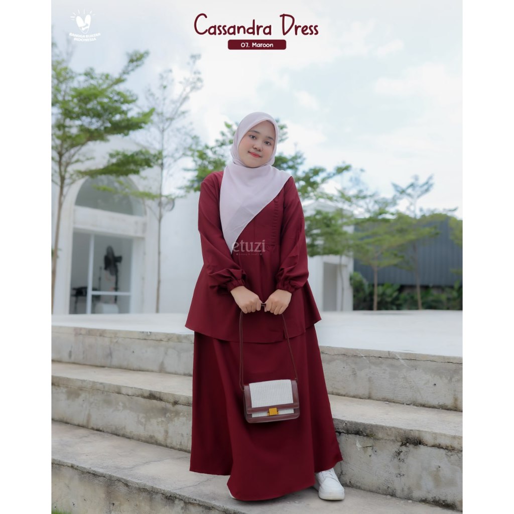 Gamis Polos Set Plain Square CASSANDRA Bahan Edelwis By ETUZI