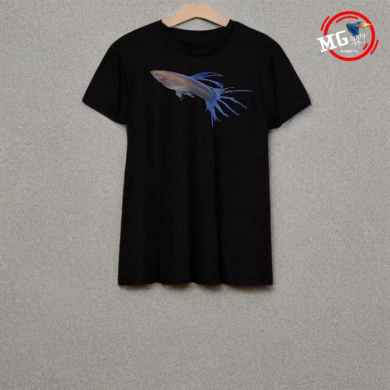 Guppy Albino Sky Blue Crowntail